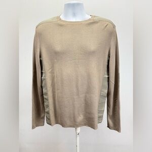 CALVIN KLEIN  Beige Crew Neck Sweater with nylon patches size L